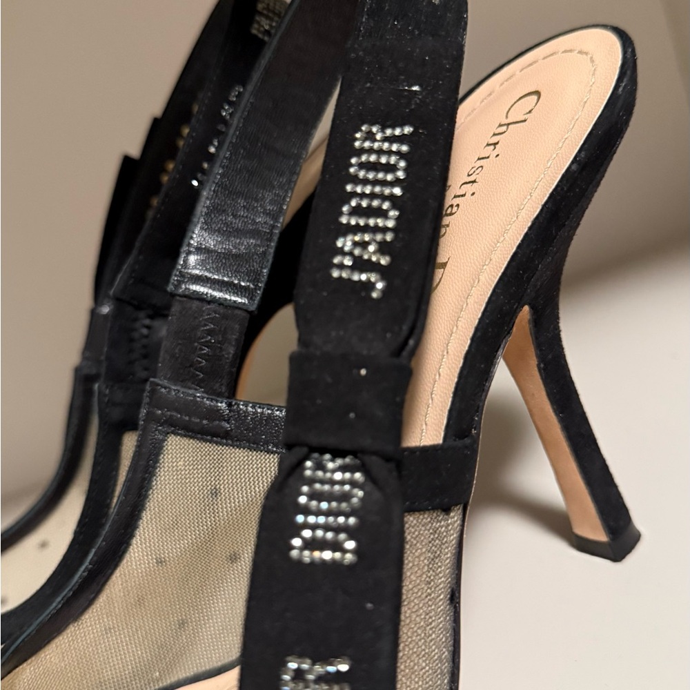 Dior Black Mesh Slingback Heels - Picture 11 of 16